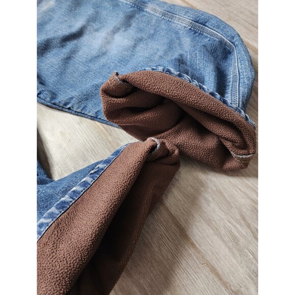 Wrangler Flannel Lined Blue Denim Jeans Sz 40x30 Mid Rise Straight Leg Carpenter - Picture 9 of 10